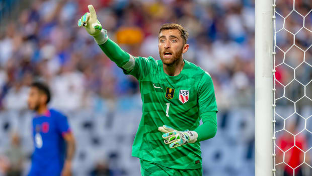 Matt Turner playing for the USMNT